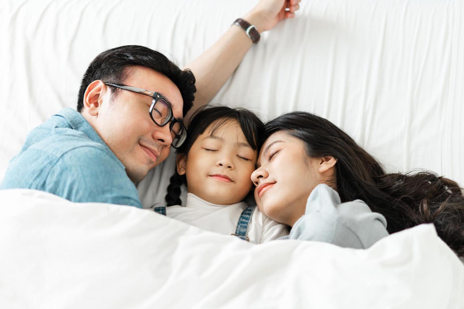 Napping & Children - Yay or Nay? 3 small asian family portrait home
